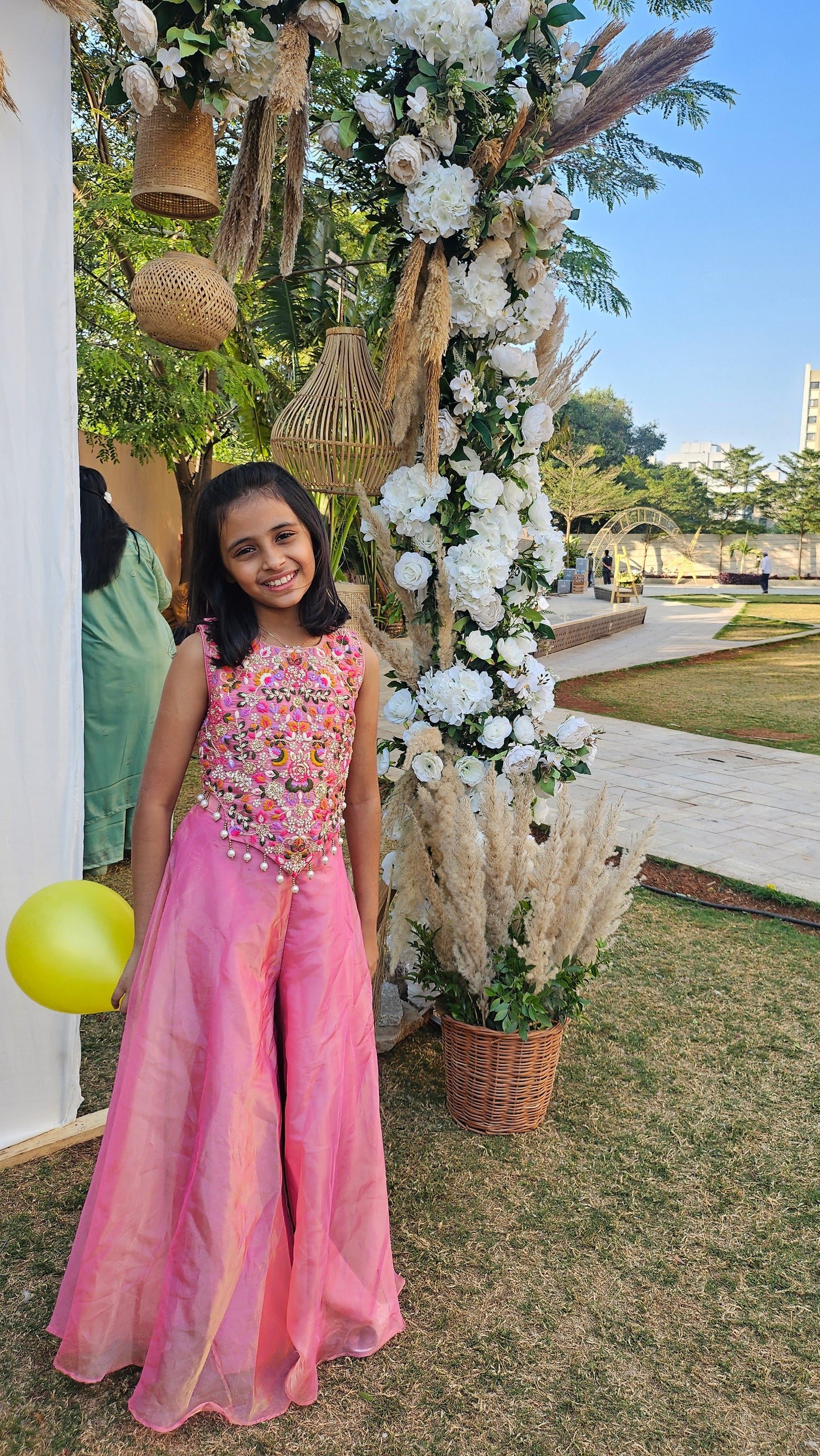 Pink Embroidered Top and Sharara