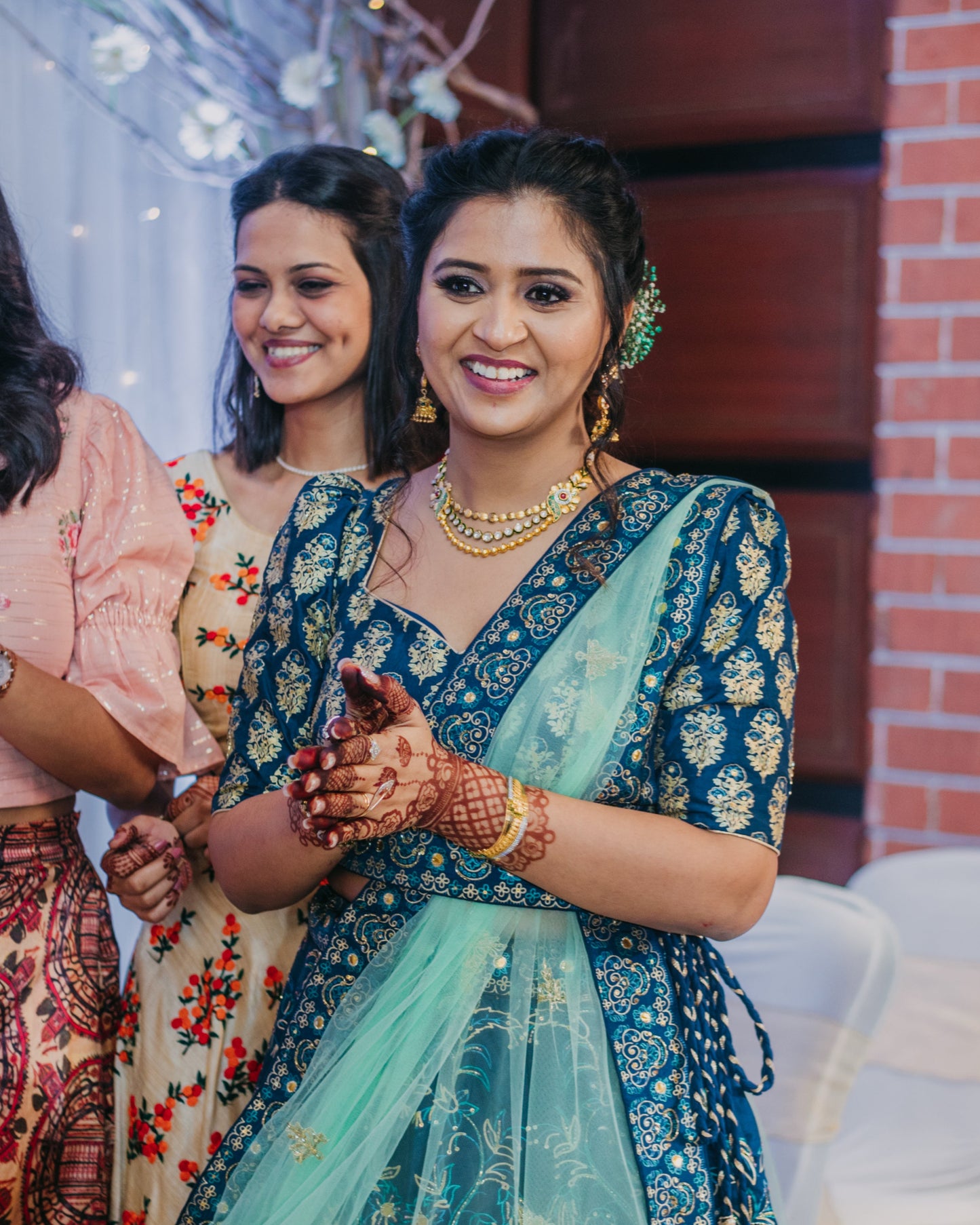 Blue Foil Printed Lehenga