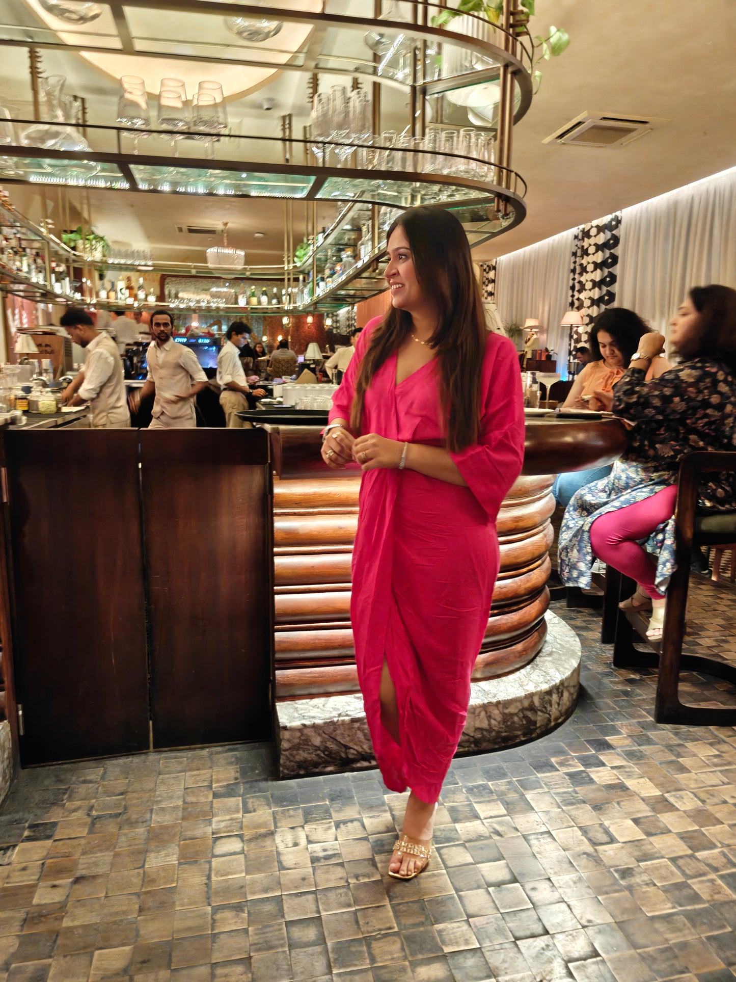 Pink Drape Dress