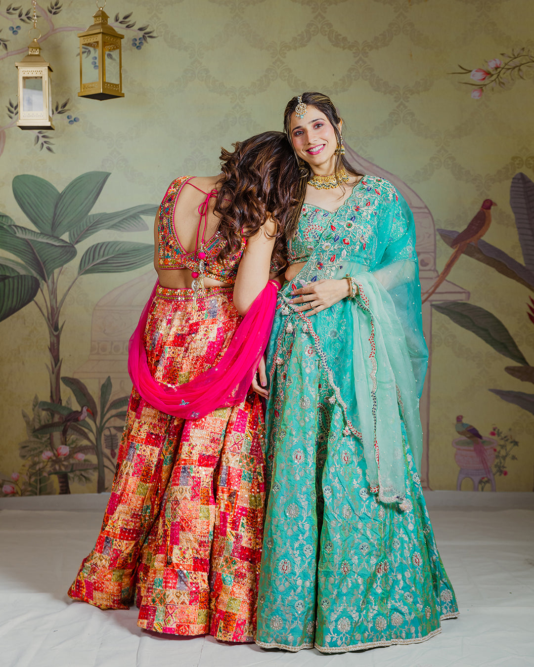 Green Zardosi Work Lehenga