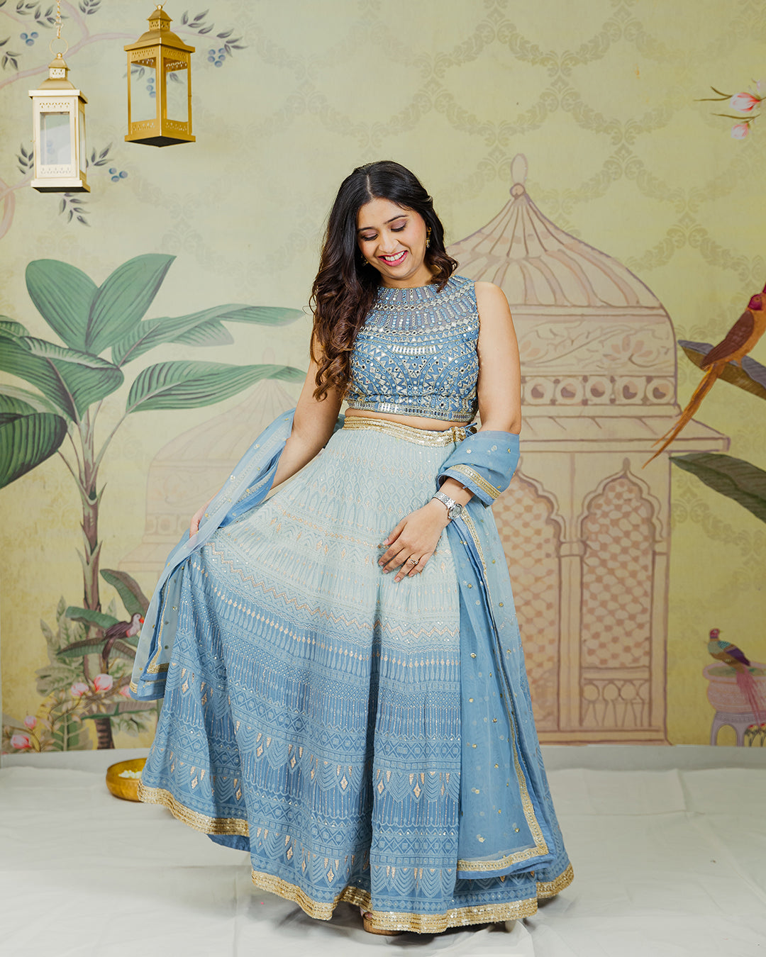 Blue Ombre Lehenga