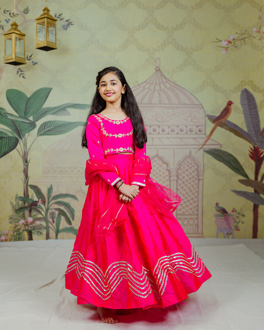 Pink Gota Work Lehenga