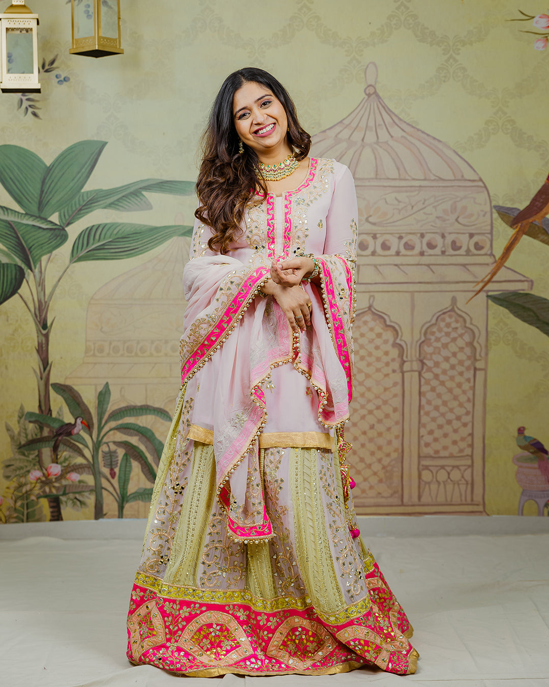 Gota Work Lehenga with Blouse or Top