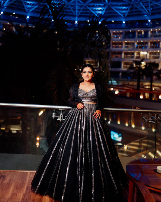 Rudraksh Dwivedi Black Lehenga